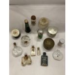A COLLECTION OF VINTAGE PERFUME BOTTLES AND CREAM JARS