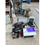 AN ASSORTMENT OF ELECTRICALS TO INCLUDE HEATERS, A FOOT SPA AND A BISSELL CARPET CLEANER ETC