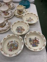 A COLLECTION OF ROYAL DOULTON 'BUNNYKINS' TO INCLUDE BOWLS AND A TRIO