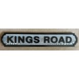 A WOODEN KINGS ROAD STREET SIGN, LENGTH 80 CM