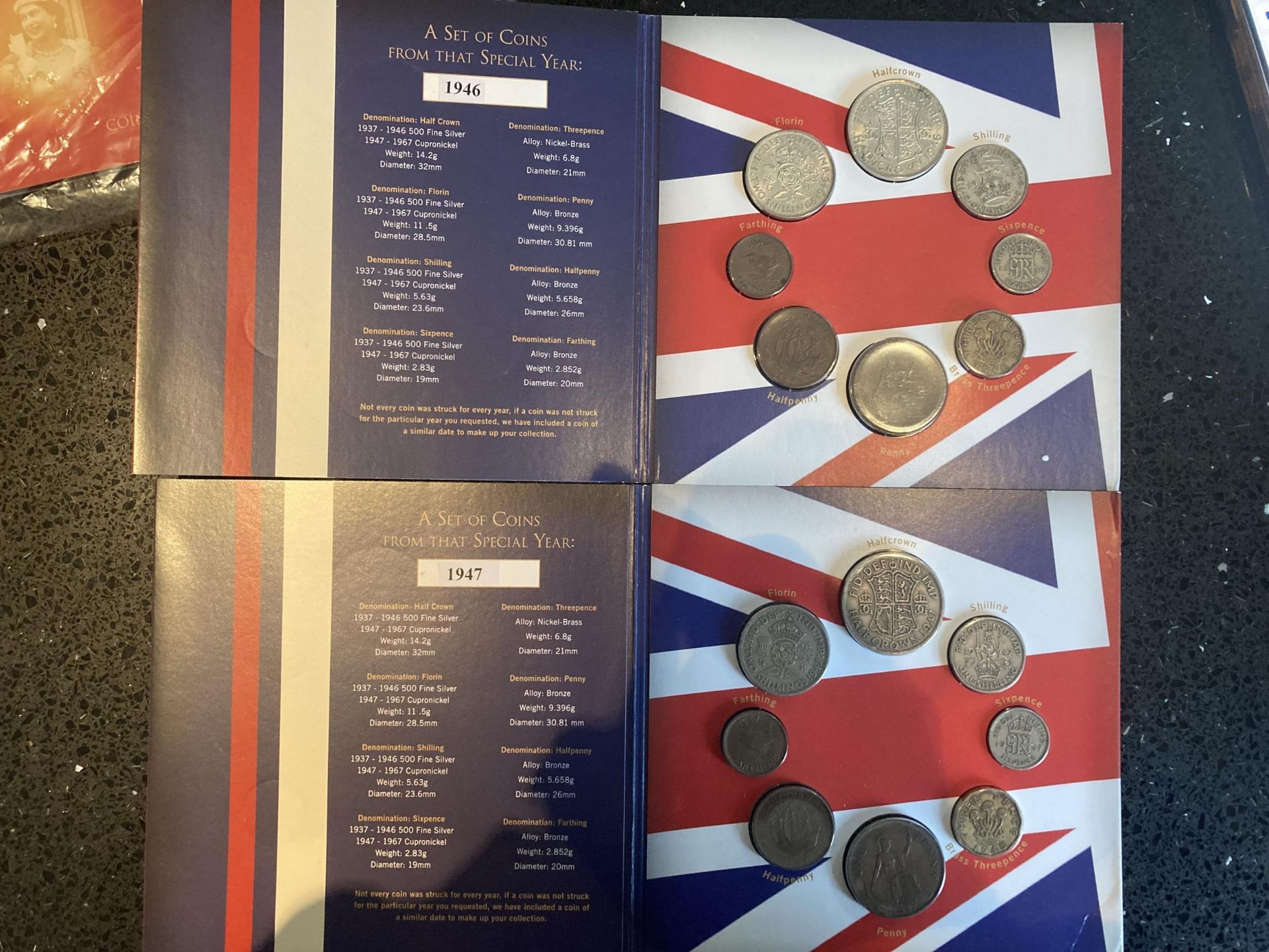 UK FOUR COIN SETS FOR THE YEARS 1944-47 - Bild 3 aus 3