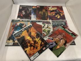 A COLLECTION OF EIGHT COMICS TO INCLUDE 8 MARVEL, X- MEN, CAPTAIN AMERICA, AVENGERS, ETC
