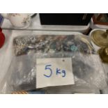 A BAG OF COSTUME JEWELLERY, WEIGHT 5KG
