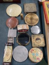 A COLLECTION OF VINTAGE COMPACTS TO INCLUDE STRATTON, ETC