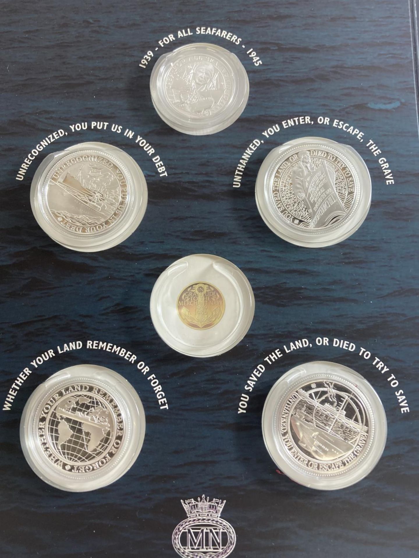 THE BATTLE OF THE ATLANTIC , 5 COIN SET OUT OF SET OF 6 . INCLUDES 1 X £20 COIN , 4 X HALF CROWNS