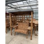 AN AS NEW EX DISPLAY CHARLES TAYLOR TWO SEATER GARDEN ARBOUR WITH CANOPY *PLEASE NOTE VAT TO BE