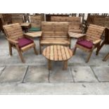 AN AS NEW EX DISPLAY CHARLES TAYLOR PATIO SET COMPRISING OF A TWO SEATER BENCH, TWO CHAIRS, TWO