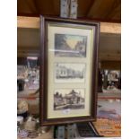 TWO FRAMED MONTAGES OF PHOTOGRAPHIC PRINTS OF VINTAGE OSWESTRY