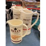 THREE BELL'S WHISKY WATER JUGS