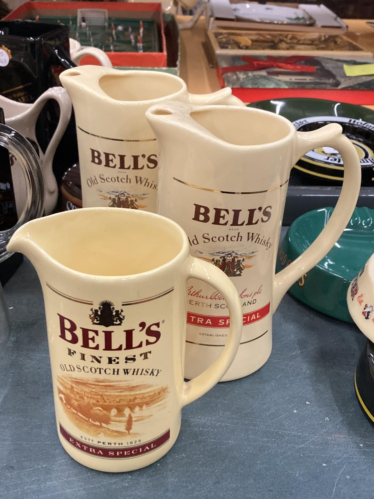 THREE BELL'S WHISKY WATER JUGS