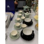 A RETRO POOLE POTTERY TEASET AND FURTHER TEAWARES