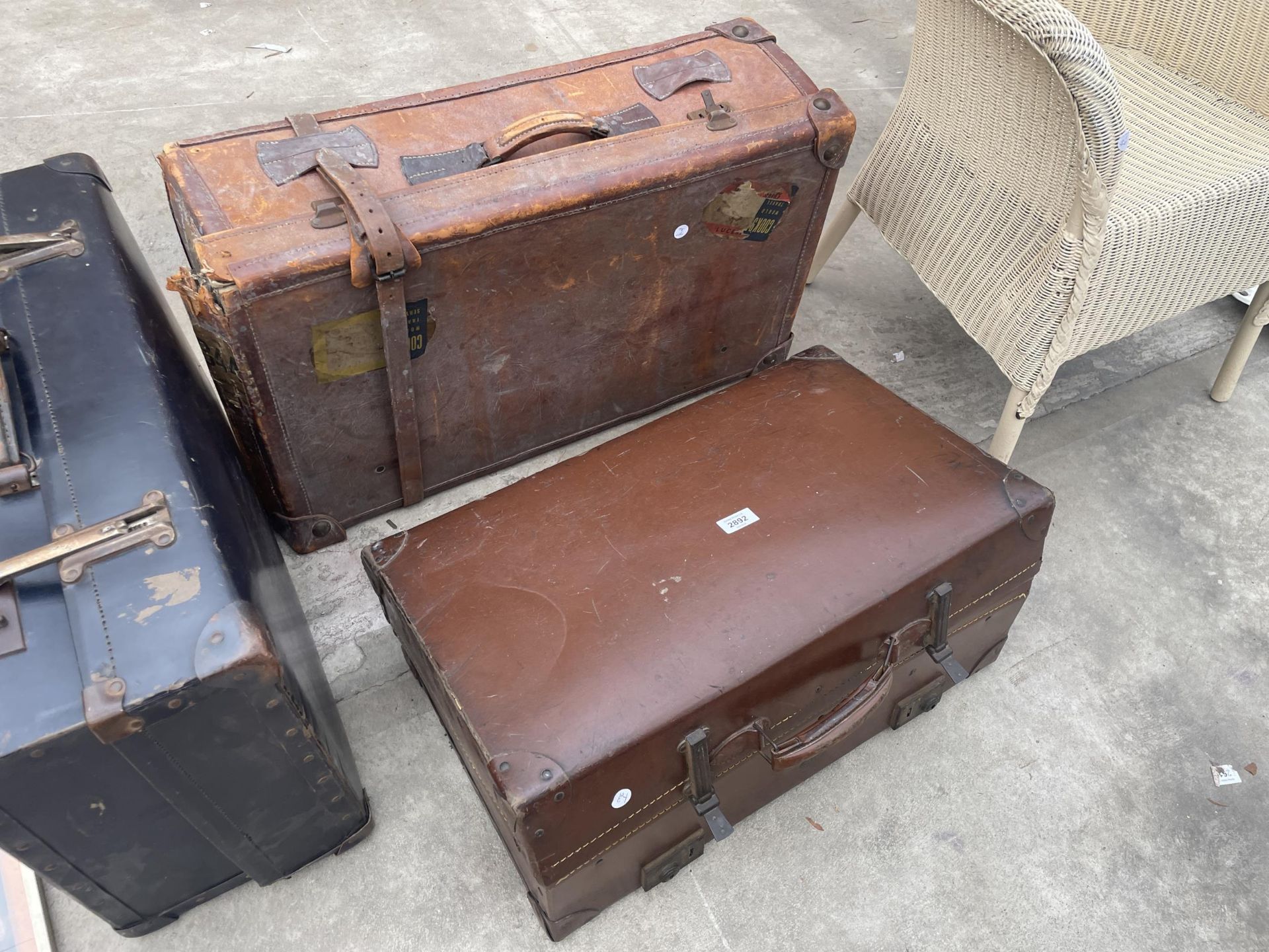 A KELVIN SUITCASE, LEATHER SUITCASE AND OTHER CASE AND PRINT - Image 4 of 4