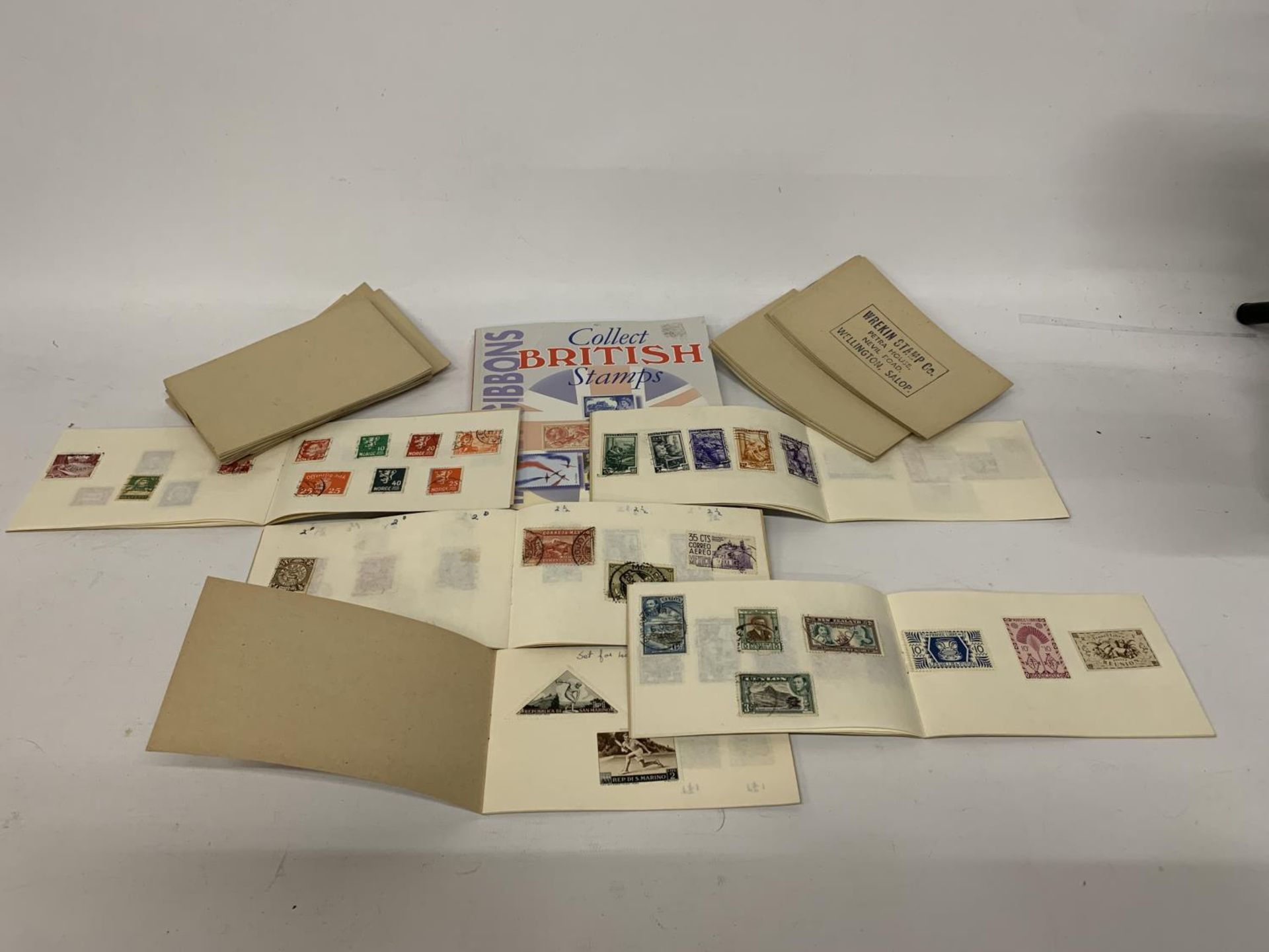 NINETEEN STAMP BOOKS CONTAINING STAMPS FROM CAMEROON, SAN MARINO, JAMAICAITALY, ETC., TOGETHER