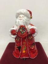 AN ANITA HARRIS HAND PAINTED AND SIGNED IN GOLD LARGE SANTA CLAUS FIGURE