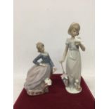 TWO LLADRO GIRL FIGURES, ONE NO. 7611