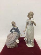 TWO LLADRO GIRL FIGURES, ONE NO. 7611