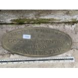 AN OVAL BRASS 'BEYER, PEACOCK & CO GORTON FOUNDRY' PLAQUE