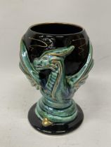 AN ANITA HARRIS HAND PAINTED AND SIGNED IN GOLD DRAGON GOBLET