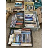 A LARGE ASSORTMENT OF BOOKS AND DVDS ETC