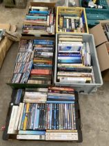 A LARGE ASSORTMENT OF BOOKS AND DVDS ETC