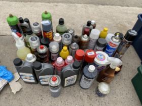 AN ASSORTMENT OF MOTOR OILS AND SPRAYS ETC