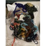 A BAG OF COSTUME JEWELLERY BEAD NECKLACES