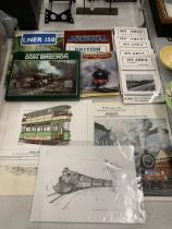A COLLECTION OF RAILWAY RELATED ITEMS, PRINTS, BOOKS ETC
