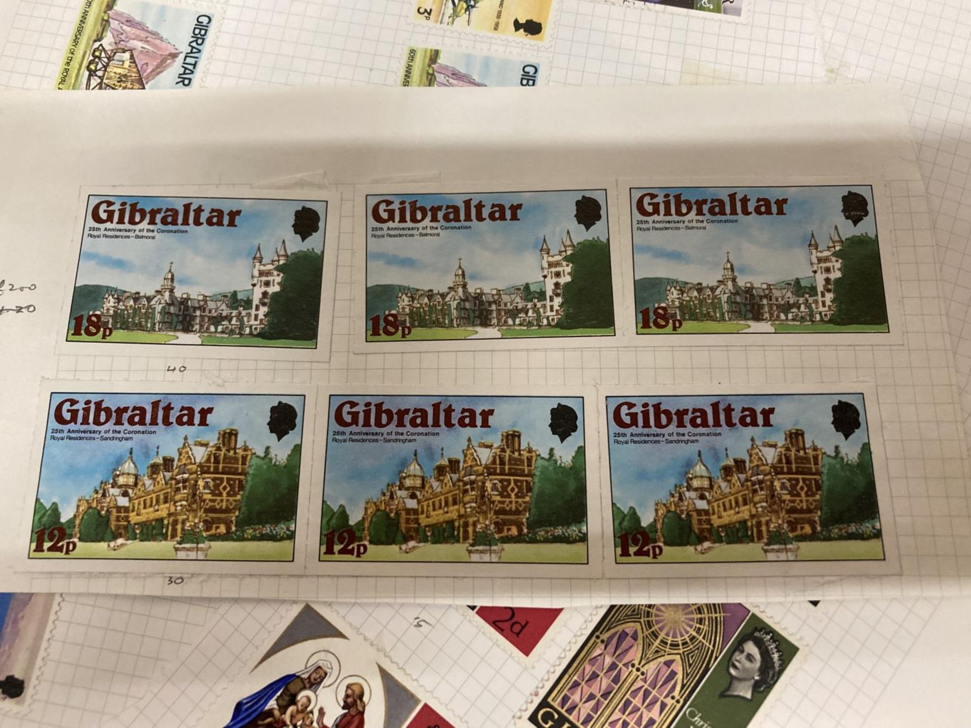 TEN PLUS SHEETS CONTAINING STAMPS FROM GIBRALTA - Image 2 of 6