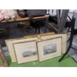 A SET OF VINTAGE FRAMED ENGRAVINGS OF BOATING SCENES ETC