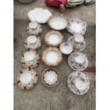 AN ASSORTMENT OF CERAMICS TO INCLUDE TRIOS, PLATES AND BOWLS ETC