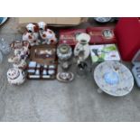 AN ASSORTMENT OF ITEMS TO INCLUDE STAFFORDSHIRE SPANIELS, FLATWARE AND GLASSES ETC