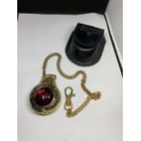 A KNIGHTSTONE COLLECTION POCKET WATCH WITH CHAIN AND CASE