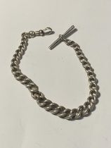 A SILVER HALF ALBERT WATCH CHAIN