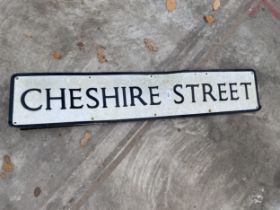 A METAL 'CHESHIRE STREET' ROAD SIGN