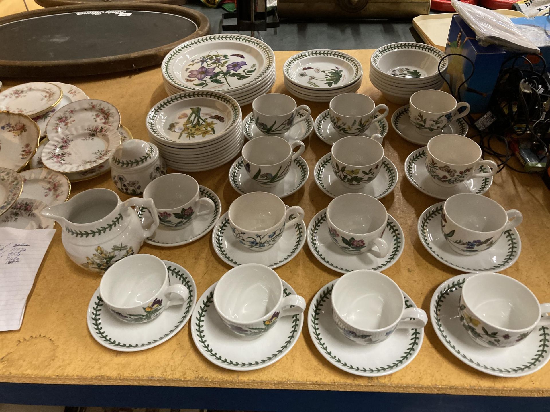 A PORTMEIRION BOTANIC GARDEN PART TEA SET, CUPS, SAUCERS, PLATES ETC