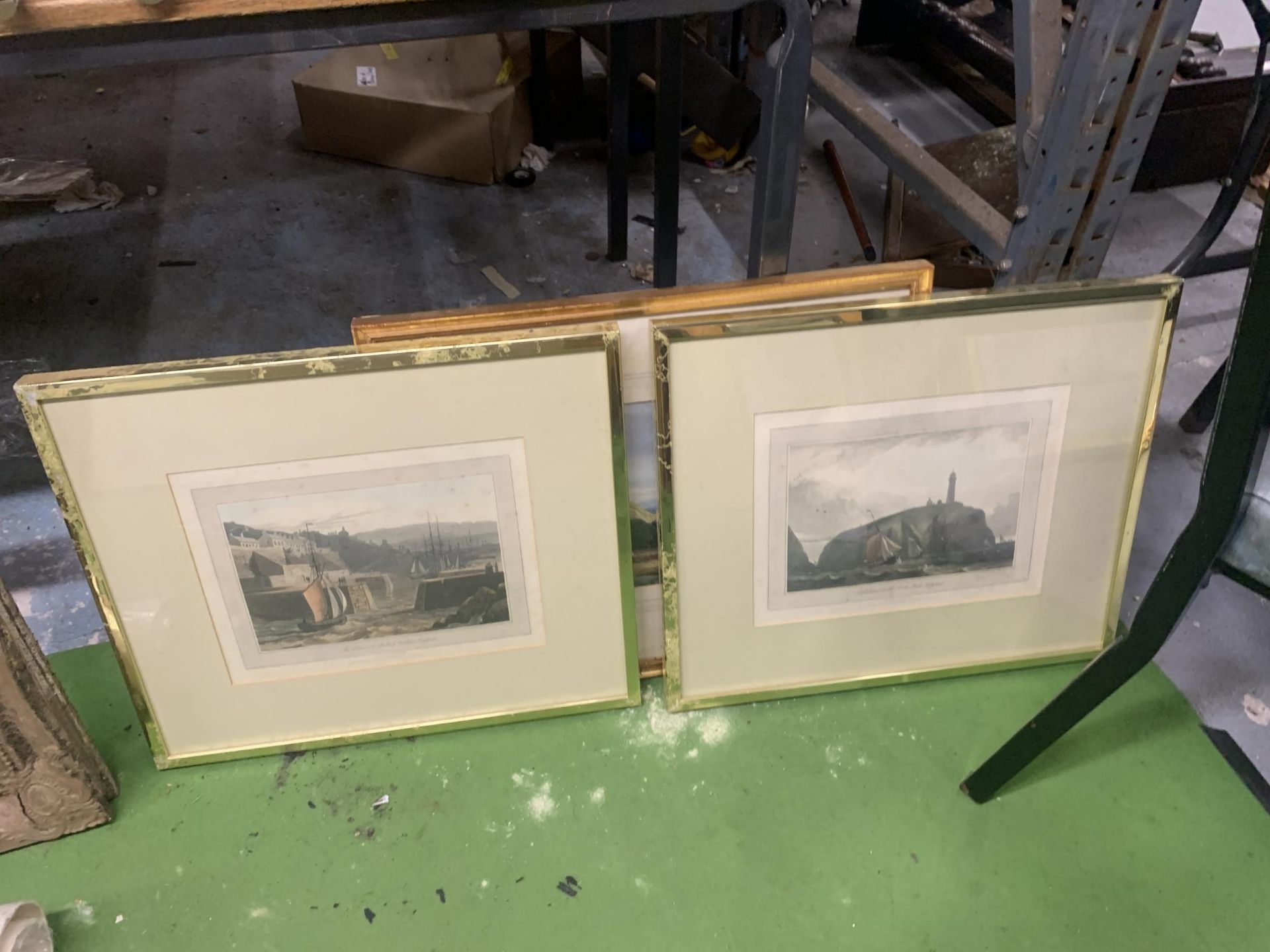 A SET OF VINTAGE FRAMED ENGRAVINGS OF BOATING SCENES ETC - Image 2 of 2