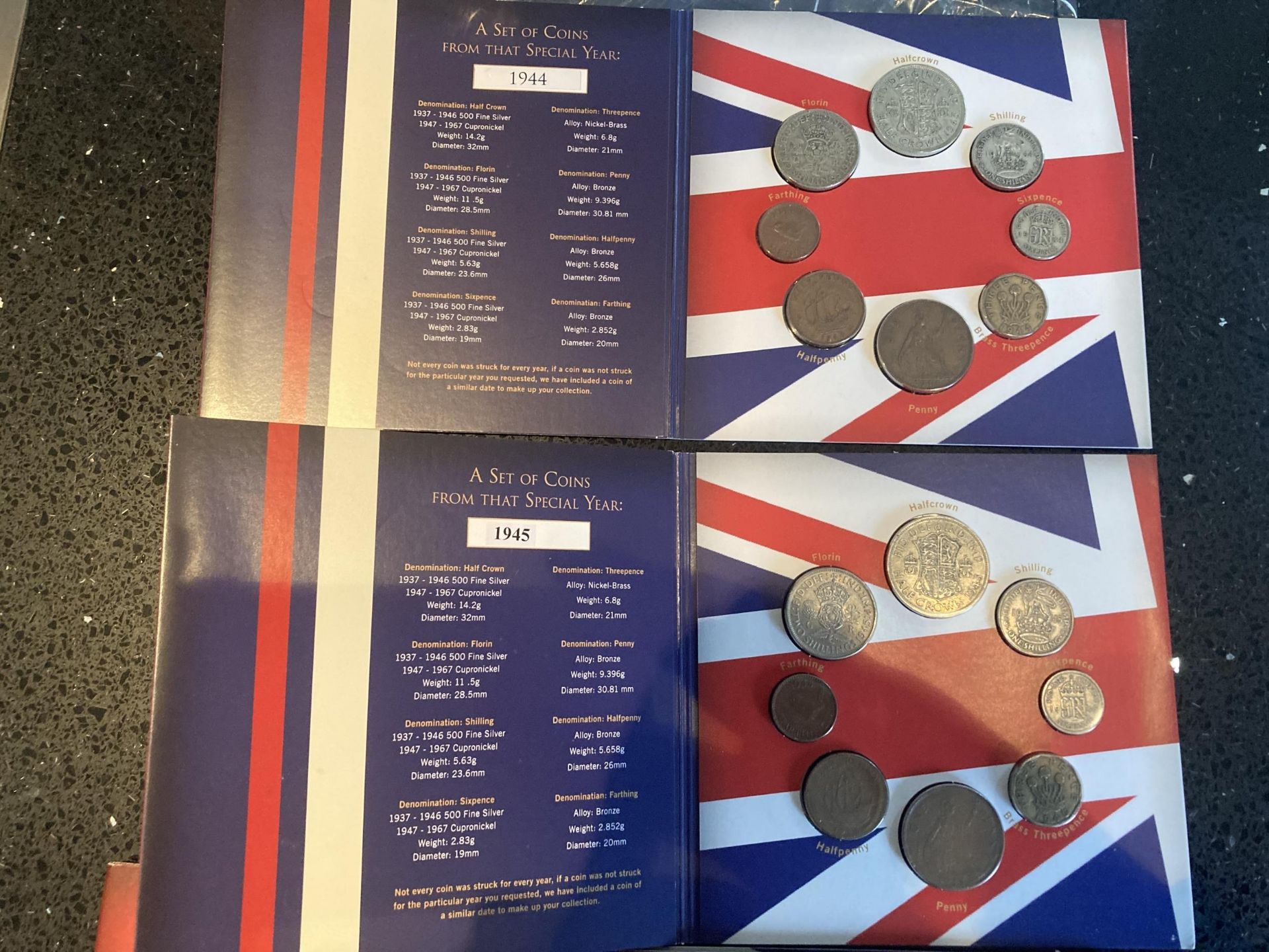 UK FOUR COIN SETS FOR THE YEARS 1944-47 - Bild 2 aus 3