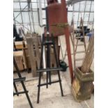 A WOODEN BLACK ARTIST EASEL