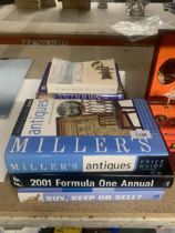 A QUANTITY OF ANTIQUE REFERENCE AND PRICING GUIDES, AN ATLAS PLUS FORMULA ONE BOOKS