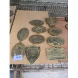 TEN VARIOUS BRASS STEAM RALLY PLAQUES