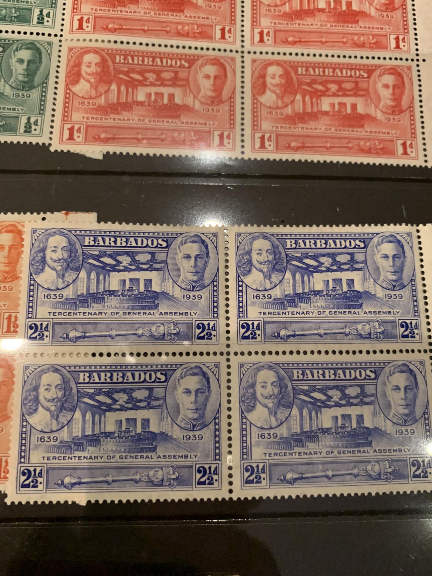 BARBADOS 1939 TERCENTENARY SET OF 5 IN UNMOUNTED MINT BLOCKS OF 4 . SG 257/61 CAT £85 - Image 5 of 6