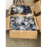 A LARGE QUANTITY OF AS NEW BLUE COLOURED DRINKING GLASSES