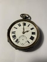 A HALLMARKED CHESTER SILVER POCKET WATCH FOR SPARES AND REPAIRS