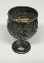 A STERLING SILVER MINIATURE GOBLET WEIGHT 36.50 GRAMS