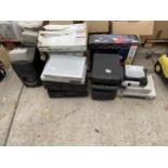 A LARGE ASSORTMENT OF ITEMS TO INCLUDE SPEAKERS, DVD PLAYERS AND STEREO ITEMS ETC