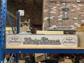 A LARGE KONIG-PILSNER ILLUMINATED SIGN, VENDOR STATES IN WORKING ORDER, NO GUARANTEE GIVEN, LENGTH