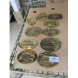 TEN VARIOUS BRASS STEAM RALLY PLAQUES