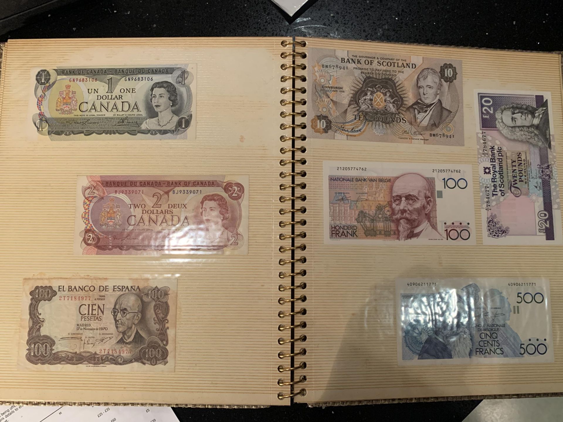 BINDER OF BANKNOTES TO INCLUDE : GERMANY 1970 5DM , AUSTRIA 1962 20SCH , 1970 50 SCH , PORTUGAL 1964 - Image 4 of 5