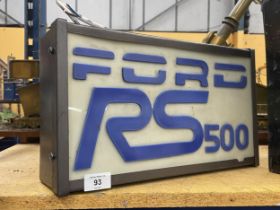 A FORD RS 500 ILLUMINATED LIGHT BOX SIGN