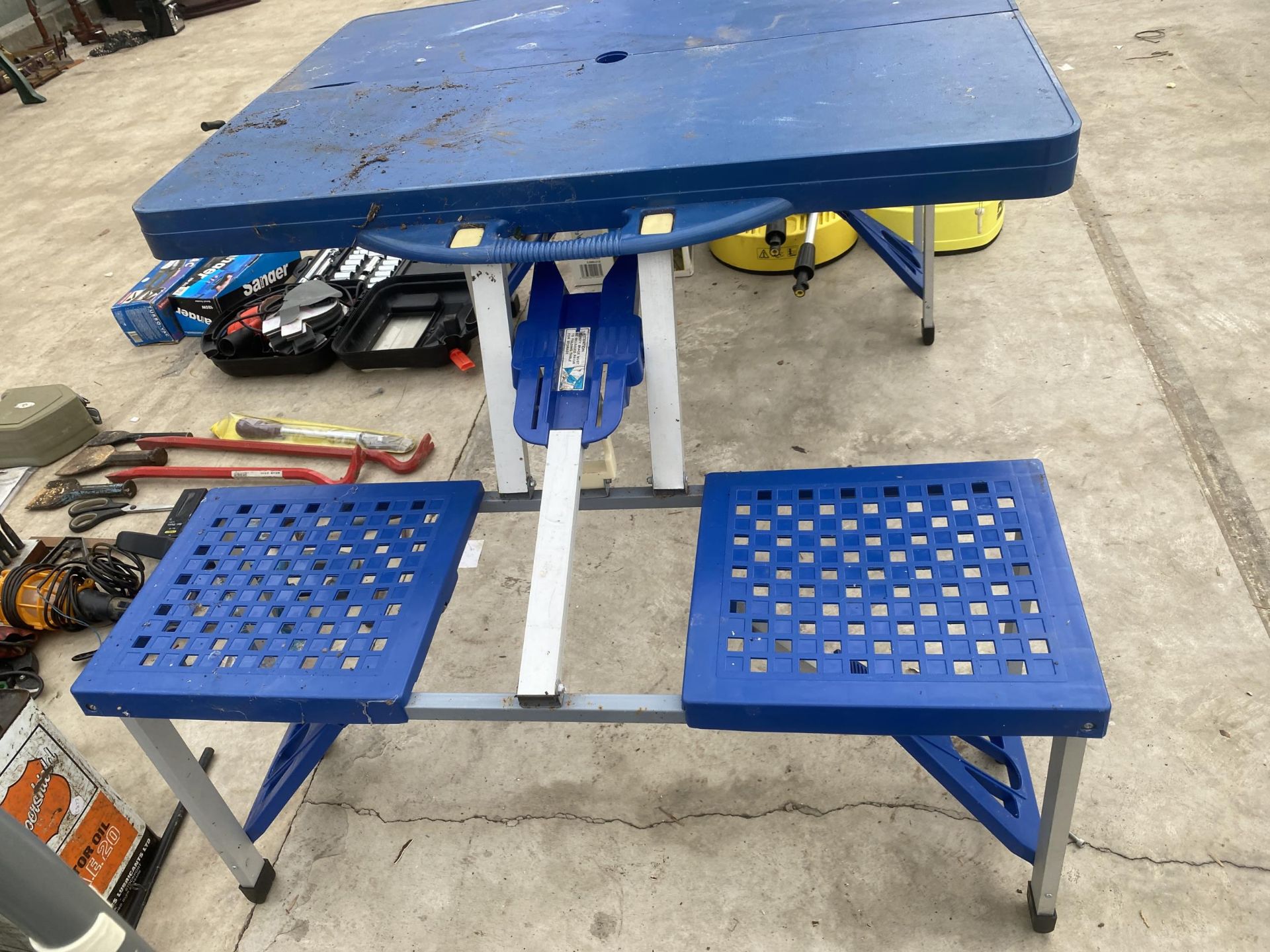 A FOLDING CAMPING PICNIC TABLE - Image 2 of 2